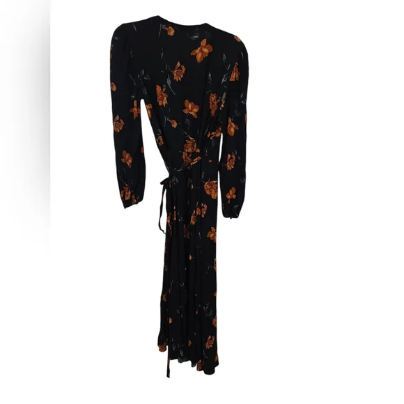 & Other Stories Floral Midi Wrap Dress 8 - Picture 6 of 7
